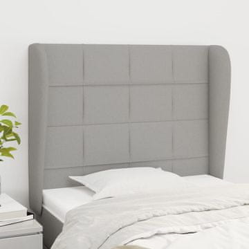 Vidaxl vidaXL Vzglavnik s krilci svetlo siv 83x23x118/128 cm blago