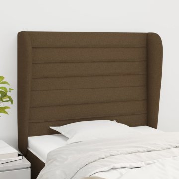 Vidaxl vidaXL Vzglavje s krilci temno rjavo 93x23x118/128 cm blago