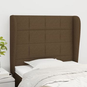 Vidaxl vidaXL Vzglavje s krilci temno rjavo 103x23x118/128 cm blago