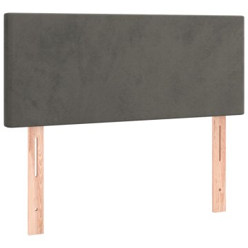 Vidaxl Posteljno vzglavje temno sivo 90x5x78/88 cm žamet