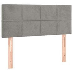 Vidaxl Box spring postelja z vzmetnico svetlo siva 100x200 cm žamet