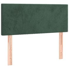 Vidaxl Box spring postelja z vzmetnico temno zelena 90x200 cm žamet