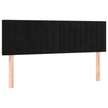 Vidaxl Posteljno vzglavje črna 144x5x78/88 cm žamet