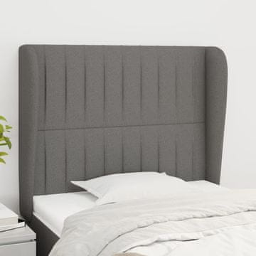 Vidaxl vidaXL Vzglavnik s krilci temno siv 103x23x118/128 cm blago