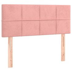 Vidaxl Box spring postelja z vzmetnico roza 100x200 cm žamet