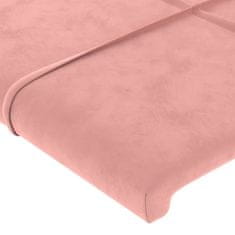 Vidaxl Vzglavje z ušesi roza 93x23x78/88 cm žamet