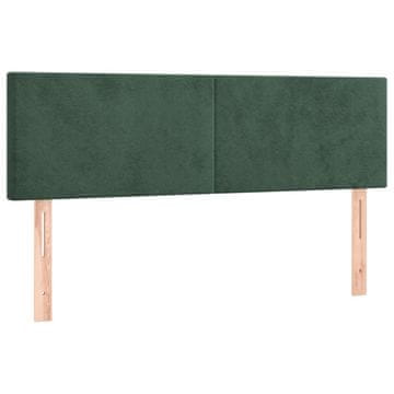 Vidaxl Posteljno vzglavje temno zelena 144x5x78/88 cm žametna
