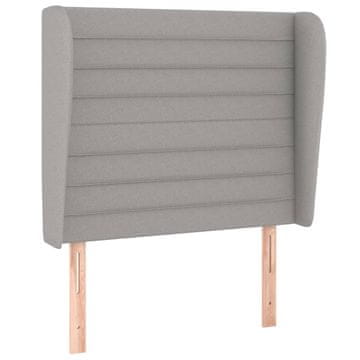 Vidaxl Vzglavje z ušesi svetlo sivo 93x23x118/128 cm blago