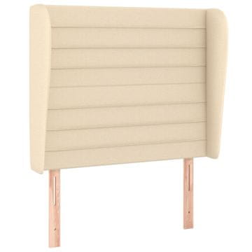 Vidaxl Vzglavje z ušesi krem 83x23x118/128 cm blago