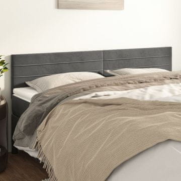 Vidaxl vidaXL Vzglavja za posteljo, komplet 2 kosov, temno siva, 80x5x78/88 cm, žamet