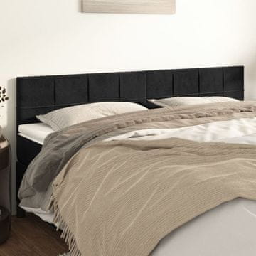 Vidaxl vidaXL Vzglavja za posteljo, komplet 2 kosov, črna, 90x5x78/88 cm, žamet