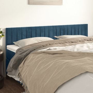 Vidaxl vidaXL Vzglavja za posteljo, komplet 2 kosov, temno modra, 90x5x78/88 cm žamet