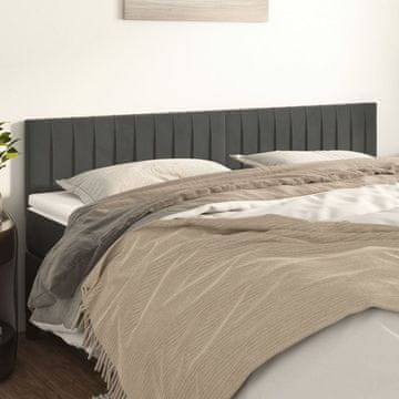 Vidaxl vidaXL Vzglavja za posteljo, 2 kosa, temno siva, 90x5x78/88 cm, žamet