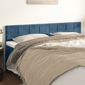 Vidaxl vidaXL Vzglavja postelje, komplet 2 kosov, temno modra, 100x5x78/88 cm, žamet