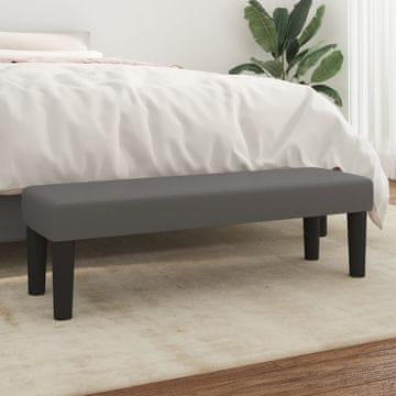Vidaxl vidaXL Klop, siva, 100x30x30 cm, oblazinjena z umetnim usnjem