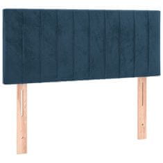 Vidaxl Box spring postelja z vzmetnico temno modra 120x200 cm žamet