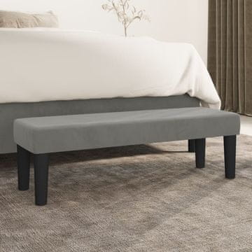 Vidaxl vidaXL Klop svetlo siva 100x30x30 cm oblazinjena z žametom