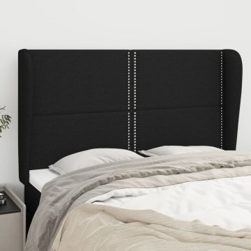 Vidaxl vidaXL Vzglavnik s krilci, črne barve, 147x23x118/128 cm, blago