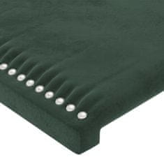 Vidaxl Vzglavje z ušesi temno zeleno 93x23x78/88 cm žamet