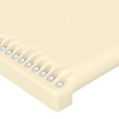 Vidaxl Vzglavje z ušesi krem 203x16x78/88 cm umetno usnje