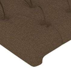 Vidaxl Vzglavje z ušesi temno rjavo 103x16x78/88 cm blago
