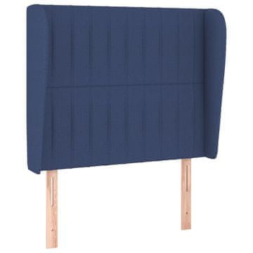 Vidaxl Vzglavje z ušesi modro 103x23x118/128 cm blago