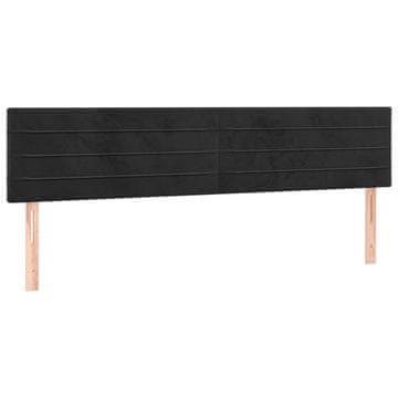 Vidaxl Posteljno vzglavje črna 160x5x78/88 cm žamet