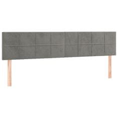 Vidaxl LED posteljno vzglavje svetlo sivo 200x5x78/88 cm žamet