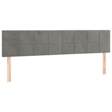 Vidaxl Posteljno vzglavje svetlo siva 200x5x78/88 cm žamet