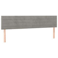 Vidaxl LED posteljno vzglavje svetlo sivo 180x5x78/88 cm žamet