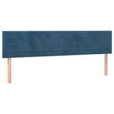 Vidaxl Box spring postelja z vzmetnico LED temno modra 200x200cm žamet