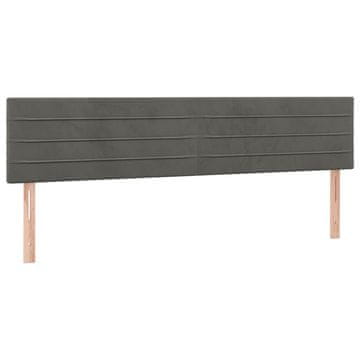 Vidaxl Posteljno vzglavje temno siva 180x5x78/88 cm žamet