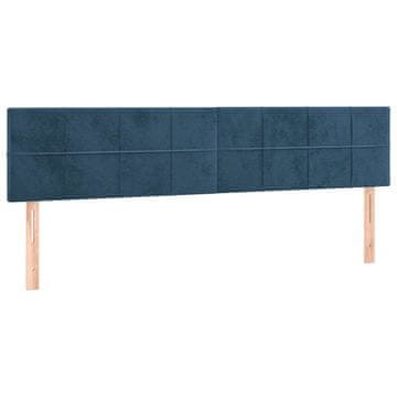 Vidaxl Posteljno vzglavje temno modra 160x5x78/88 cm žametna