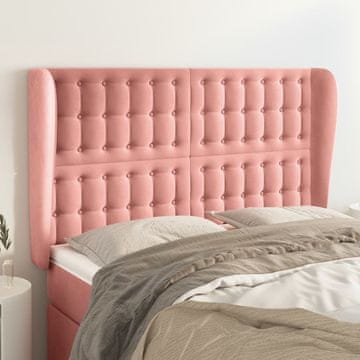 Vidaxl vidaXL Vzglavnik s krilci, roza 147x23x118/128 cm, žamet
