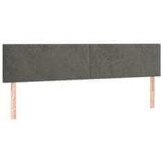 Vidaxl Box spring postelja z vzmetnico LED temno siva 180x200 cm žamet