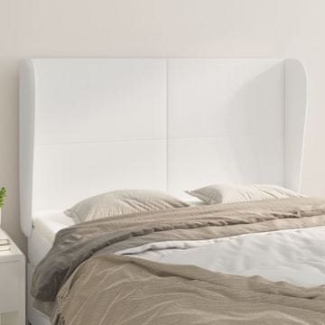 Vidaxl vidaXL Vzglavnik s krilci bel 147x23x118/128 cm umetno usnje
