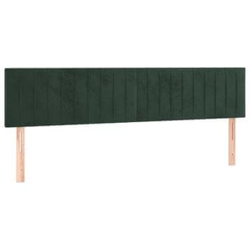 Vidaxl Posteljno vzglavje temno zelena 160x5x78/88 cm žametna