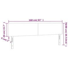 Vidaxl LED posteljno vzglavje svetlo sivo 160x5x78/88 cm blago