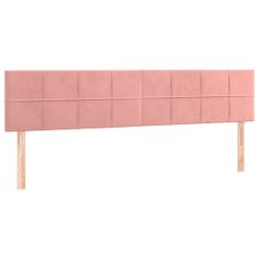 Vidaxl Box spring postelja z vzmetnico LED roza 200x200 cm žamet