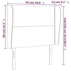 Vidaxl Vzglavje z ušesi moder 93x23x118/128 cm blago
