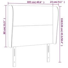 Vidaxl Vzglavje z ušesi krem 103x23x118/128 cm umetno usnje