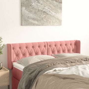 Vidaxl vidaXL Vzglavje s krilci roza 163x16x78/88 cm žamet