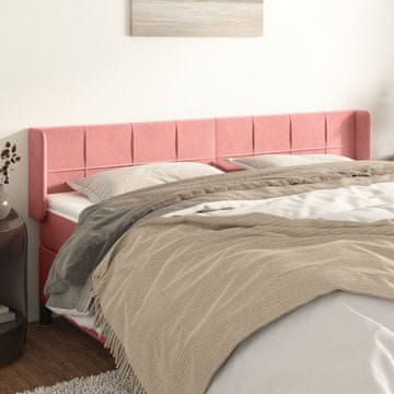 Vidaxl vidaXL Vzglavnik s krilci, roza 183x16x78/88 cm, žamet