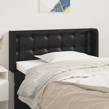 Vidaxl vidaXL Vzglavnik s krilci črne barve 83x16x78/88 cm umetno usnje
