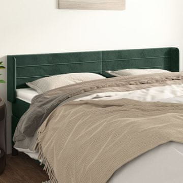 Vidaxl vidaXL Vzglavje s krilci temno zeleno 183x16x78/88 cm žamet