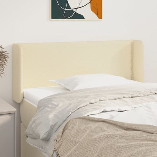 Vidaxl Vzglavje z ušesi krem 83x16x78/88 cm umetno usnje