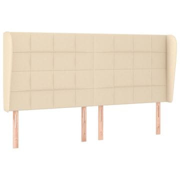 Vidaxl Vzglavje z ušesi krem 183x23x118/128 cm blago