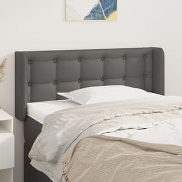Vidaxl vidaXL Vzglavnik s krilci siv 93x16x78/88 cm umetno usnje
