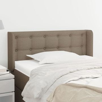 Vidaxl vidaXL Vzglavje postelje s krilci, sivo-rjavo, 83x16x78/88 cm, blago