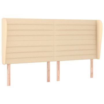 Vidaxl Vzglavje z ušesi krem 163x23x118/128 cm blago